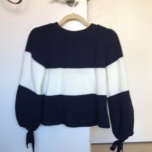 Blue and white sweater